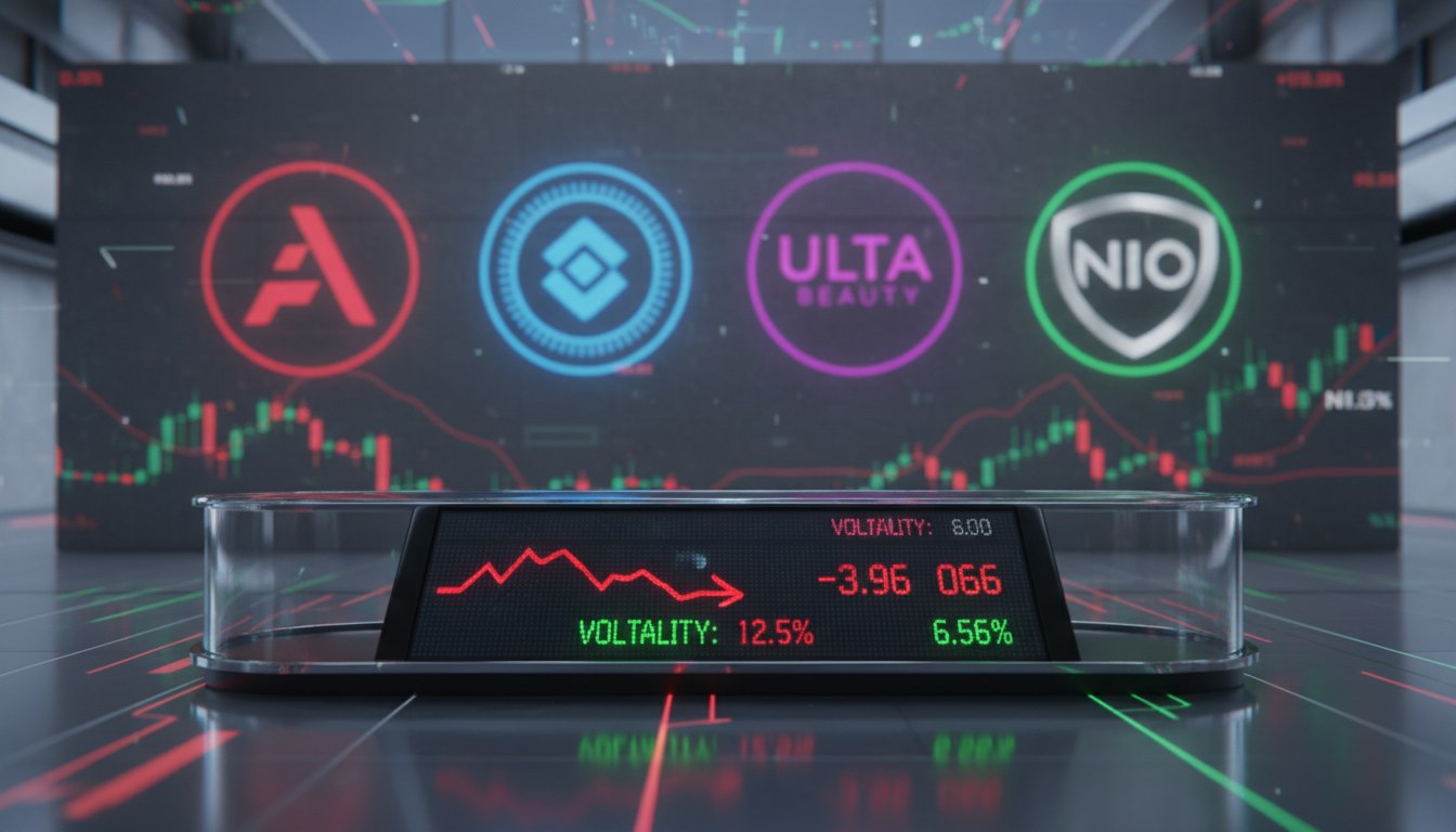 ความผันผวนของหุ้น Adobe, Coinbase, Ulta Beauty และ Nio ในตลาดหุ้นสหรัฐฯ