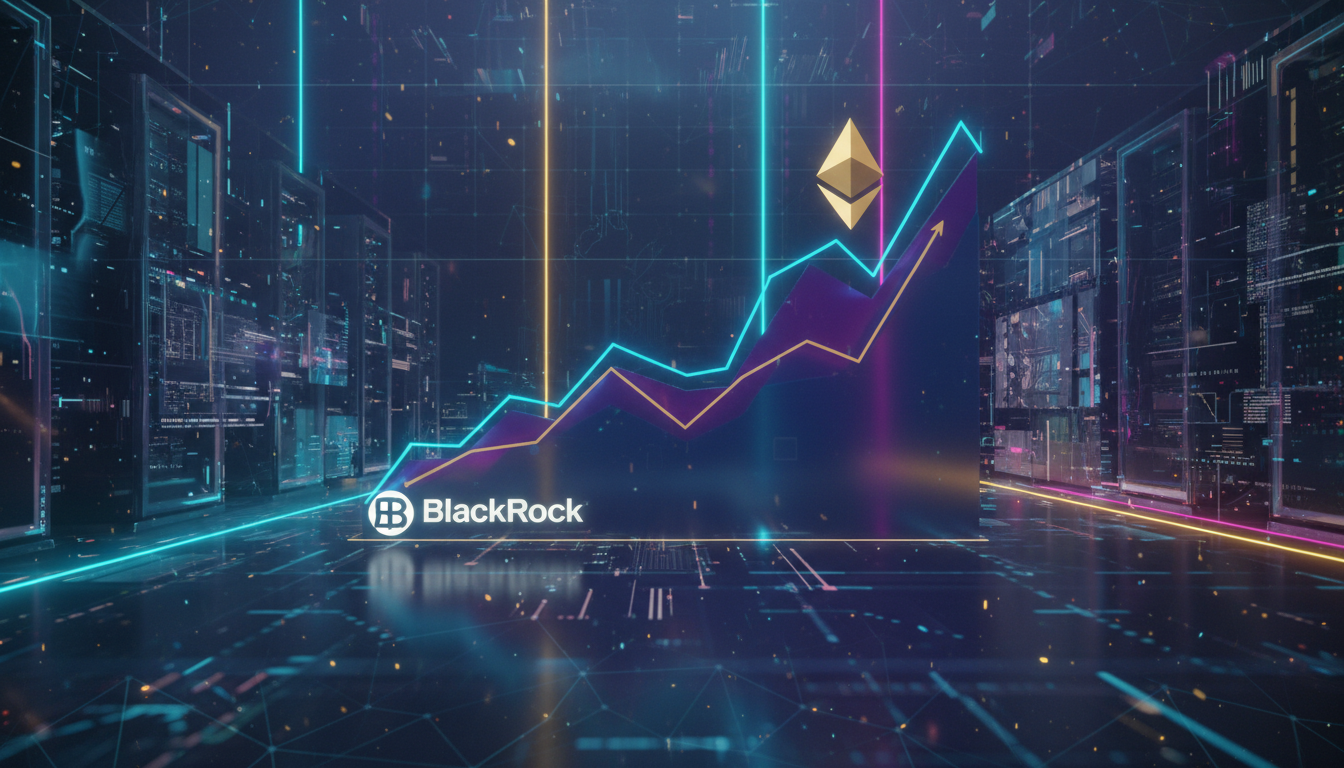 ภาพแสดงการเปิดตัว Staked Ethereum ETF (ETHB) ของ BlackRock