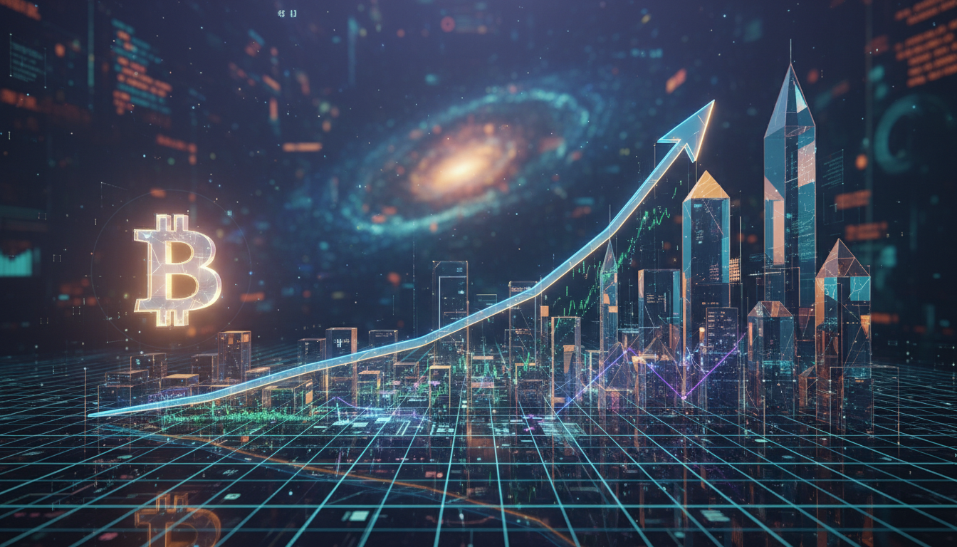 กราฟแสดงแนวโน้มราคา Bitcoin ขาขึ้น พร้อมการวิเคราะห์ตลาด