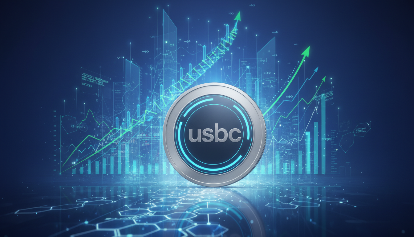 กราฟแสดงการเติบโตของ USDC และการไหลของเงินทุน