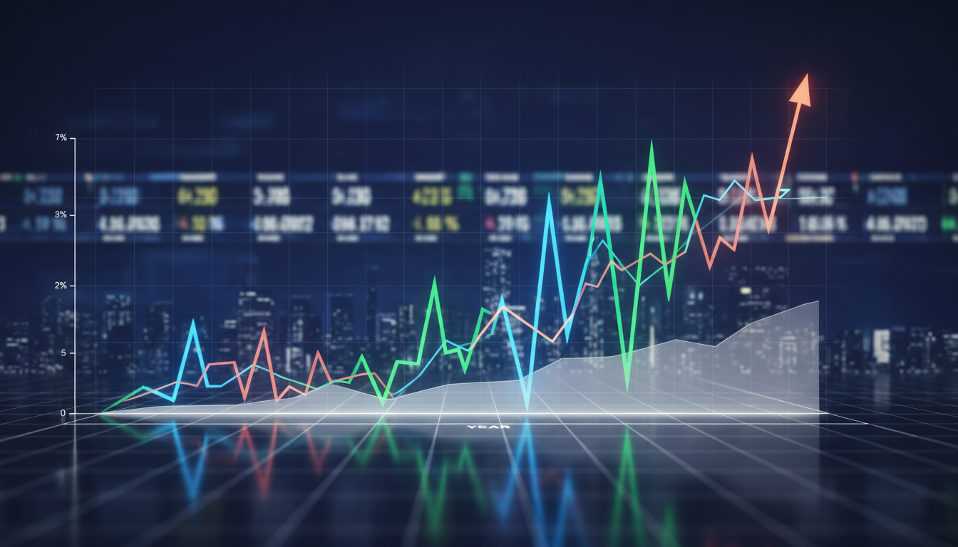 กราฟแสดงอัตราเงินเฟ้อสหรัฐฯ ที่มีความผันผวน
