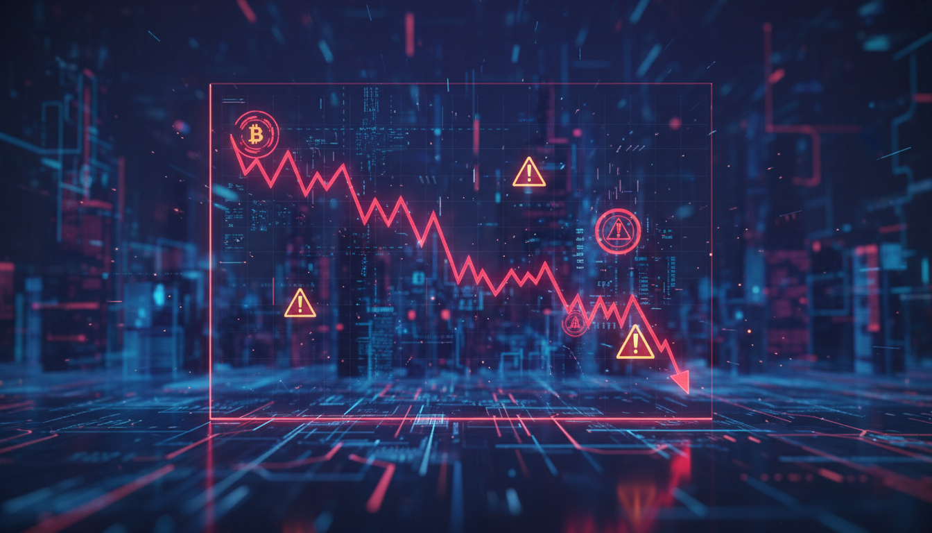 กราฟราคา Bitcoin พร้อมสัญญาณเตือน