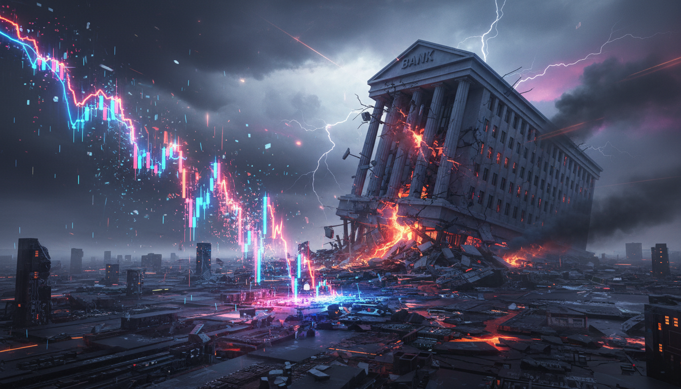 กราฟราคาคริปโตเคอร์เรนซีร่วง แสดงถึงวิกฤตการณ์ทางการเงิน BlockFills ล้มละลาย