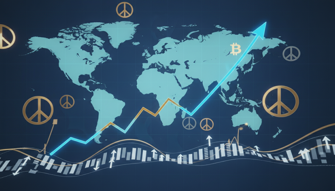 กราฟราคา Bitcoin ทะยานเหนือ 70,000 ดอลลาร์สหรัฐฯ อย่างรวดเร็ว หลังข่าวความคืบหน้าการเจรจาสันติภาพในตะวันออกกลาง