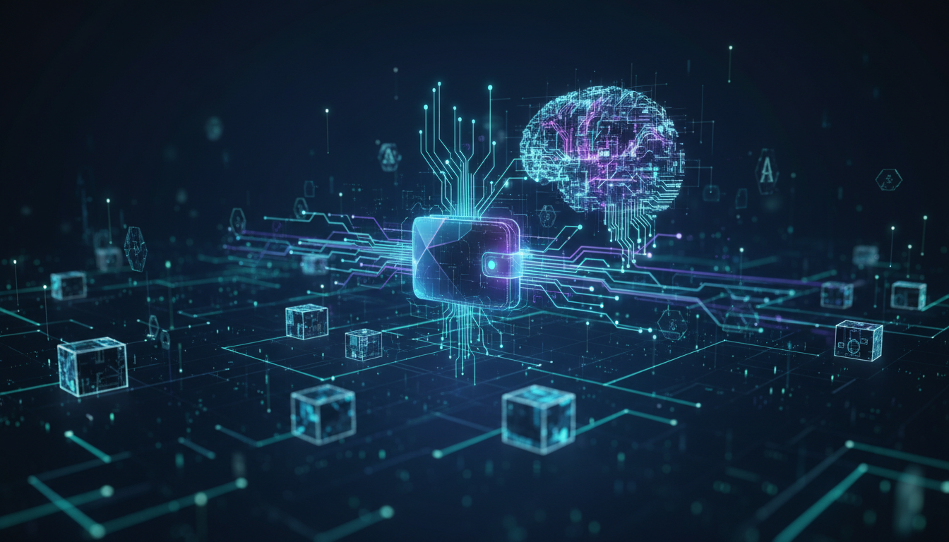 ภาพแนวคิดมาตรฐานกระเป๋าเงิน AI ของ MoonPay ที่เชื่อมโยง AI กับบล็อกเชน