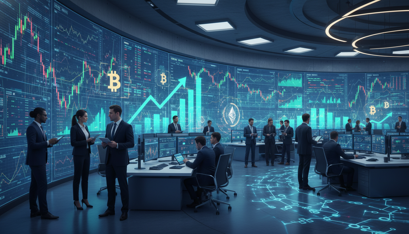 นักลงทุนสถาบันในคริปโตกำลังมองหาผลตอบแทนจากสินทรัพย์ดิจิทัลบนหน้าจอคอมพิวเตอร์