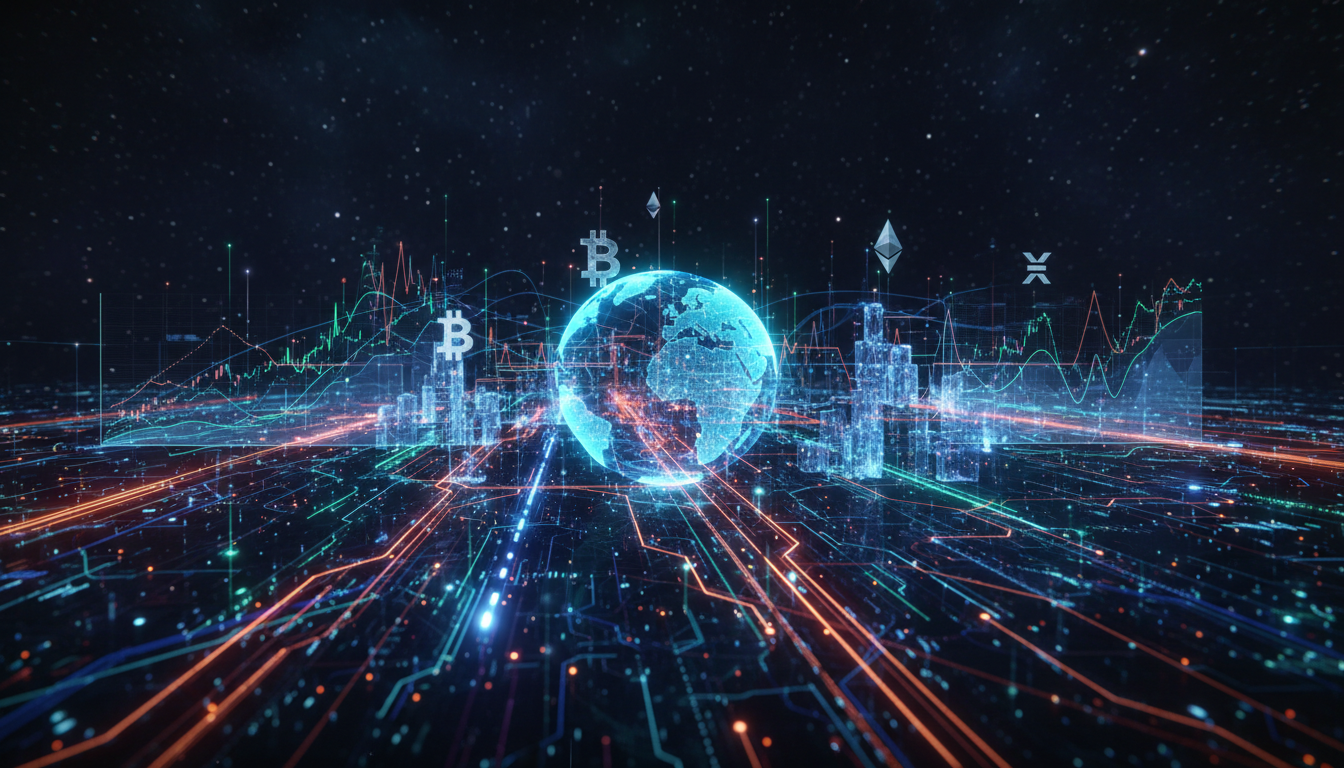 แผนภูมิและสัญลักษณ์คริปโต แสดงภาพรวมตลาดคริปโตวันนี้