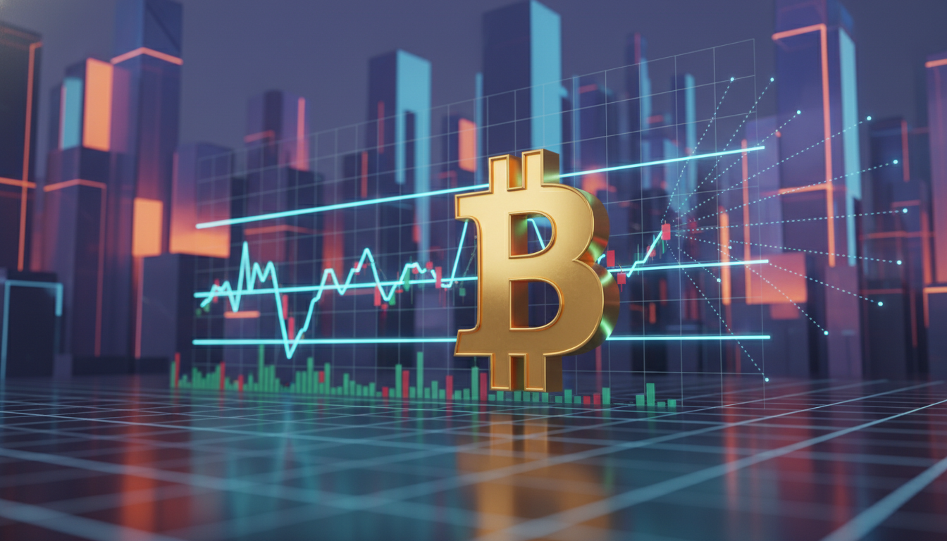 กราฟ Bitcoin Sideways แสดงการเคลื่อนไหวในกรอบแคบๆ สื่อถึงการรวมฐานของราคา