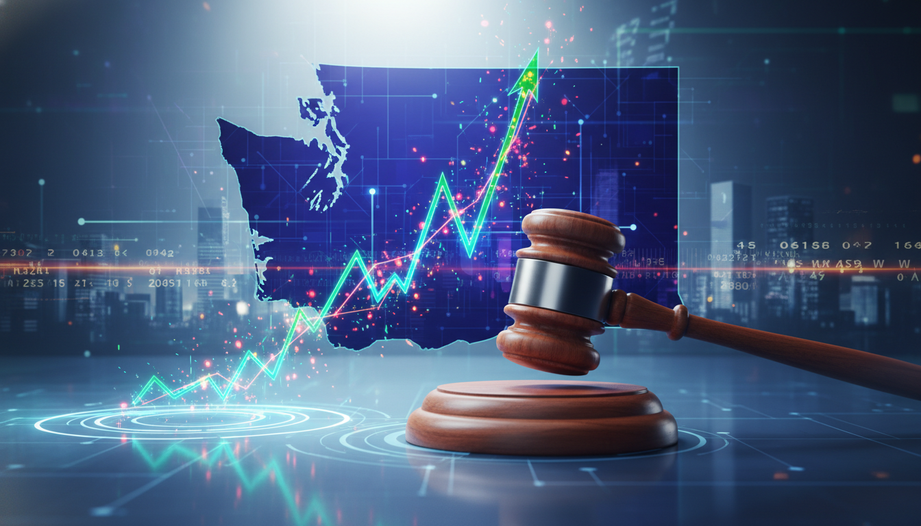 ค้อนทุบที่กราฟการเงิน สื่อถึงปัญหาทางกฎหมายของ Kalshi และตลาดคาดการณ์