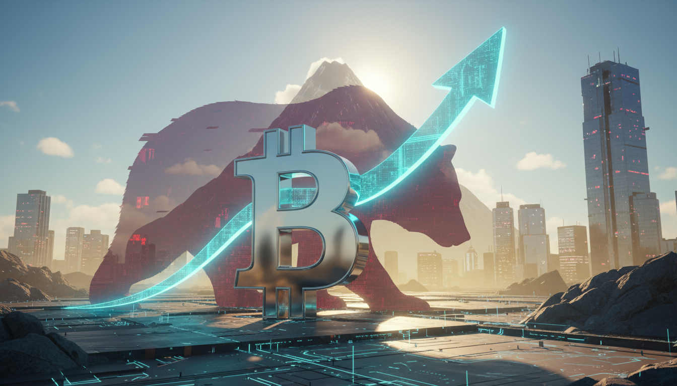 กราฟราคา Bitcoin และสัญลักษณ์แสดงการเดิมพันขาขึ้นบน Bitfinex ที่อาจบ่งชี้ถึงการกลับตัวของตลาด