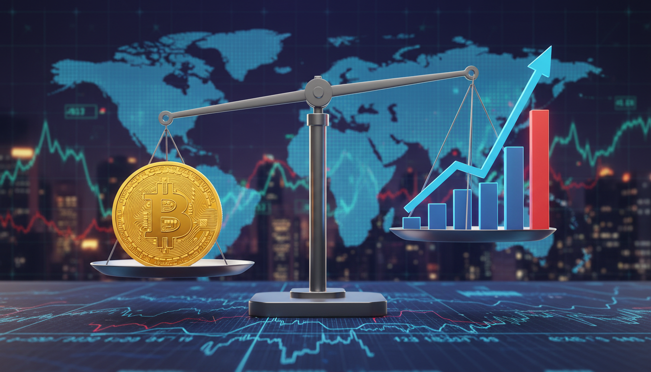 กราฟแสดงอัตราดอกเบี้ยที่แท้จริงที่พุ่งสูงขึ้น กำลังกดดันราคา Bitcoin ในตลาดการเงิน