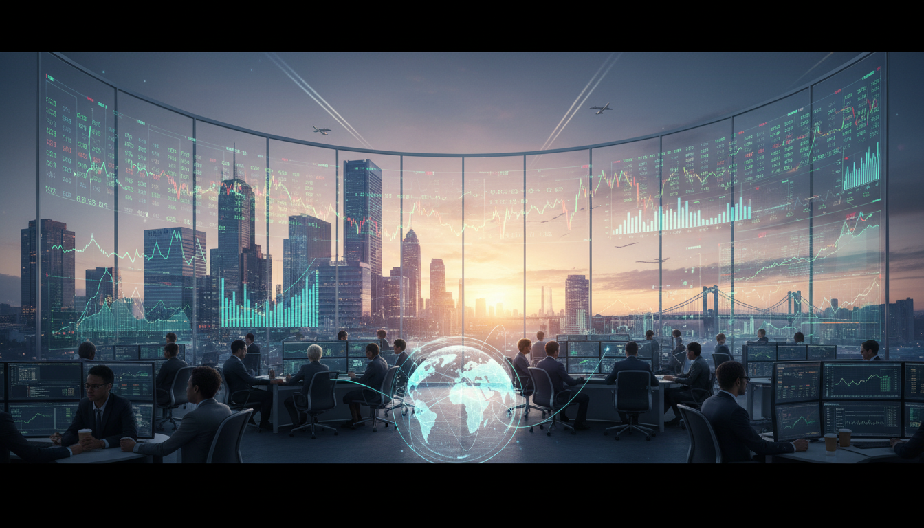 กราฟหุ้นเคลื่อนไหวพรีมาร์เก็ตแสดงความผันผวนของตลาด พร้อมโลโก้บริษัท Nike, RH, Sandisk