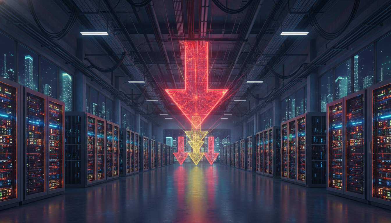 ภาพโรงงานขุด Bitcoin ขนาดใหญ่ แสดงถึงการเทขาย Bitcoin ของนักขุดภายใต้แรงกดดันด้านผลกำไร