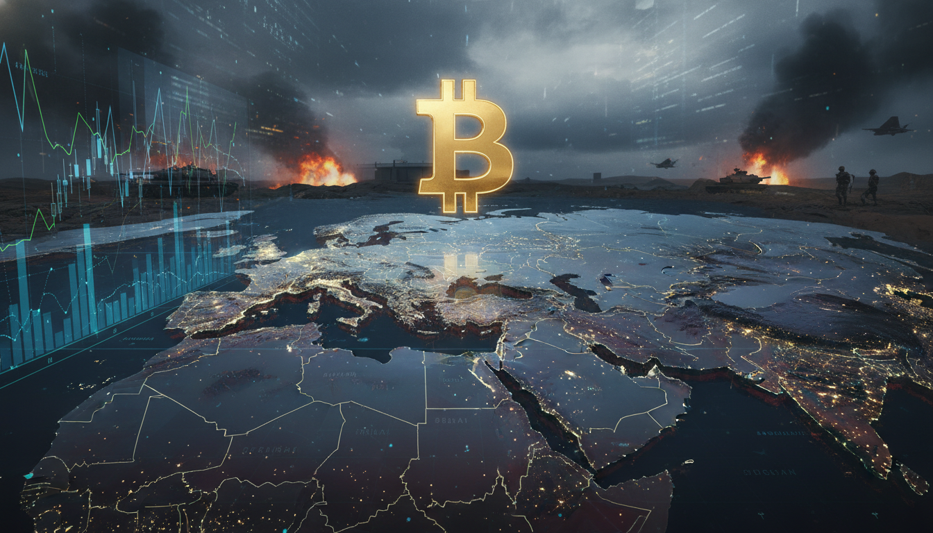 ภาพแนวคิด Bitcoin และผลกระทบจากสงครามอิหร่านต่อตลาดคริปโต