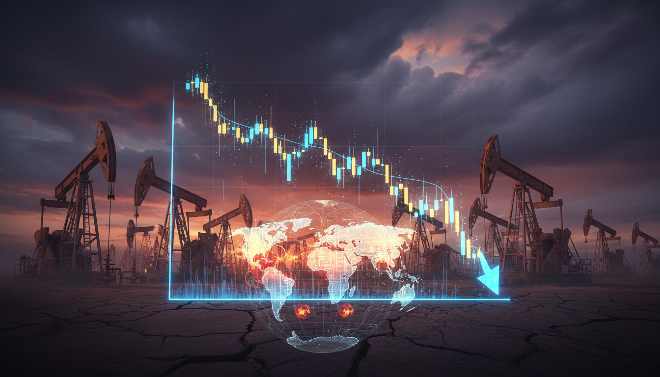 กราฟราคา Bitcoin ดิ่งลงท่ามกลางราคาน้ำมันพุ่งและสถานการณ์สงครามอิหร่าน