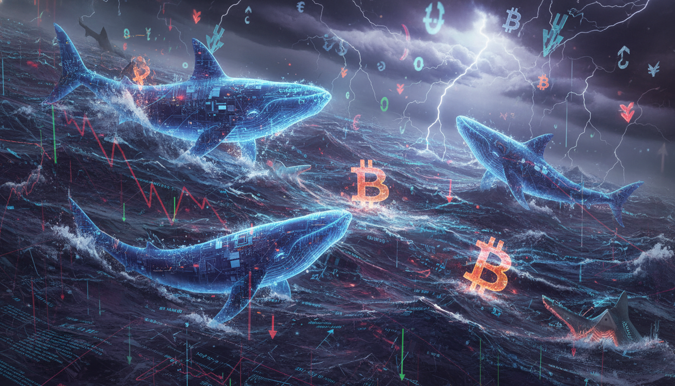 ภาพประกอบ Bitcoin Whales และ Sharks ขาดทุนในตลาดคริปโตที่ผันผวน