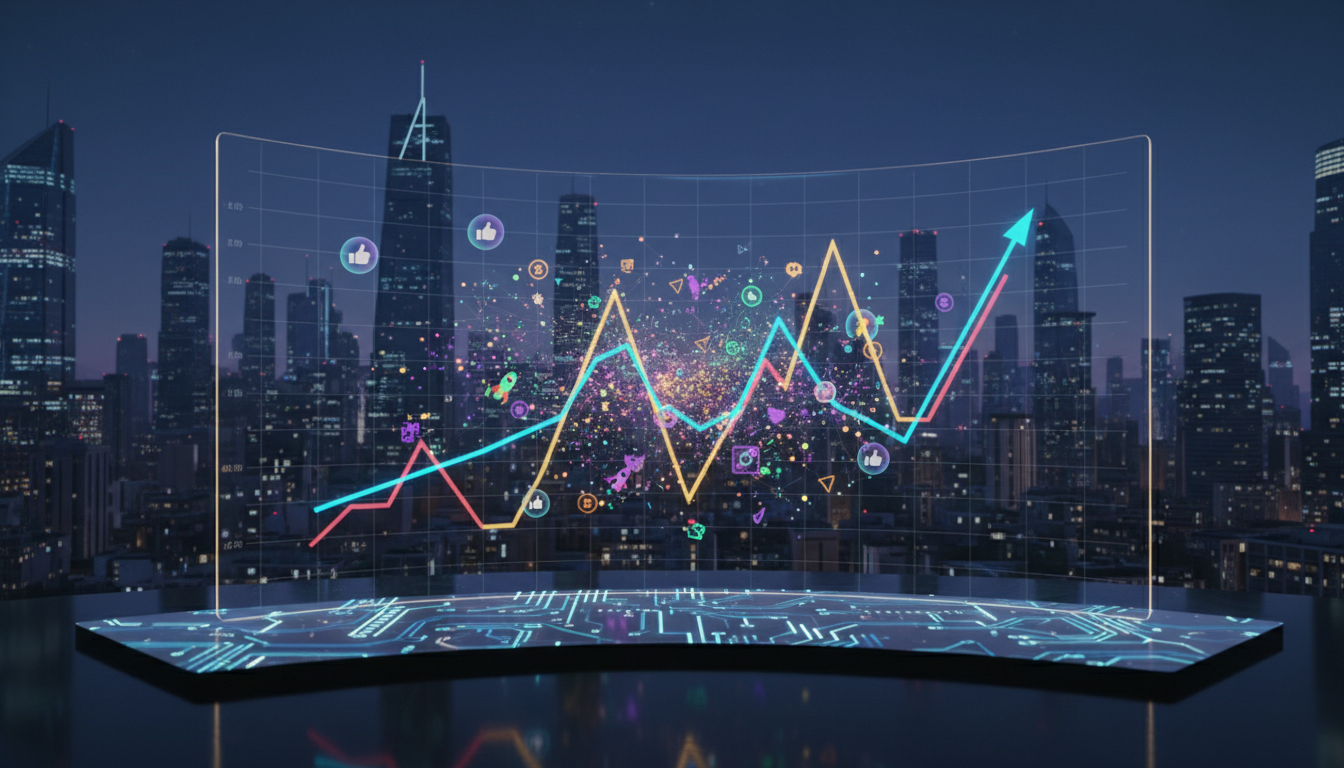 กราฟราคา Bitcoin ที่แสดงสัญญาณกลับตัว พร้อมการวิเคราะห์ sentiment จากโซเชียลมีเดีย