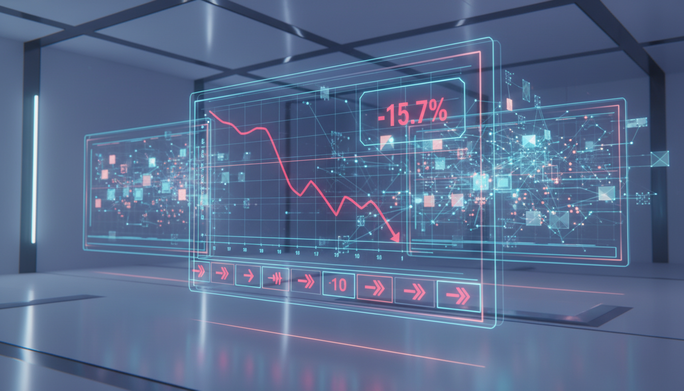 กราฟแสดงปริมาณการซื้อขาย Perp DEX ที่ลดลงในตลาดอนุพันธ์ On-chain