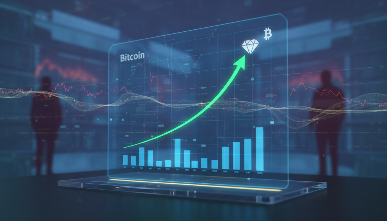 กราฟแสดงแนวโน้ม Bitcoin ที่มีโอกาสพุ่งขึ้น แต่มีเงาแห่งความเสี่ยงซ่อนอยู่