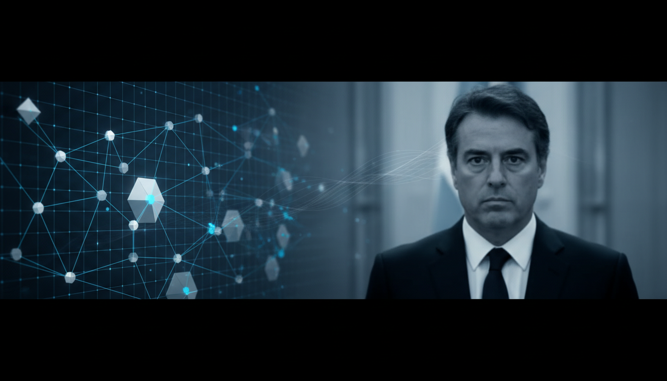 ภาพประกอบข่าว ไมเลย์ Libra: ประธานาธิบดีฮาเวียร์ ไมเลย์ กับสัญลักษณ์ของคริปโตเคอร์เรนซีและเครือข่ายบล็อกเชน