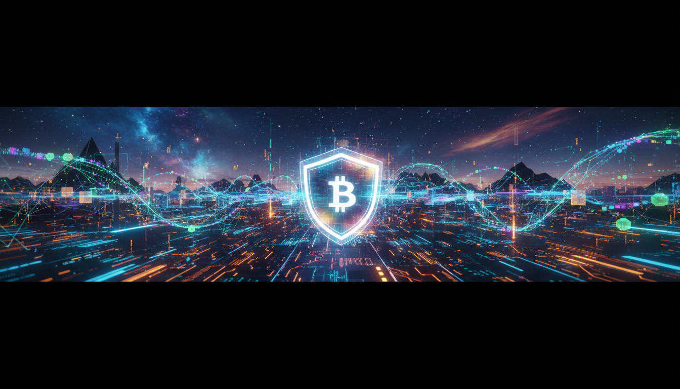 ภาพแสดงความปลอดภัยของ Bitcoin จากภัยควอนตัม ด้วยเทคโนโลยีบล็อกเชนและคิวบิต