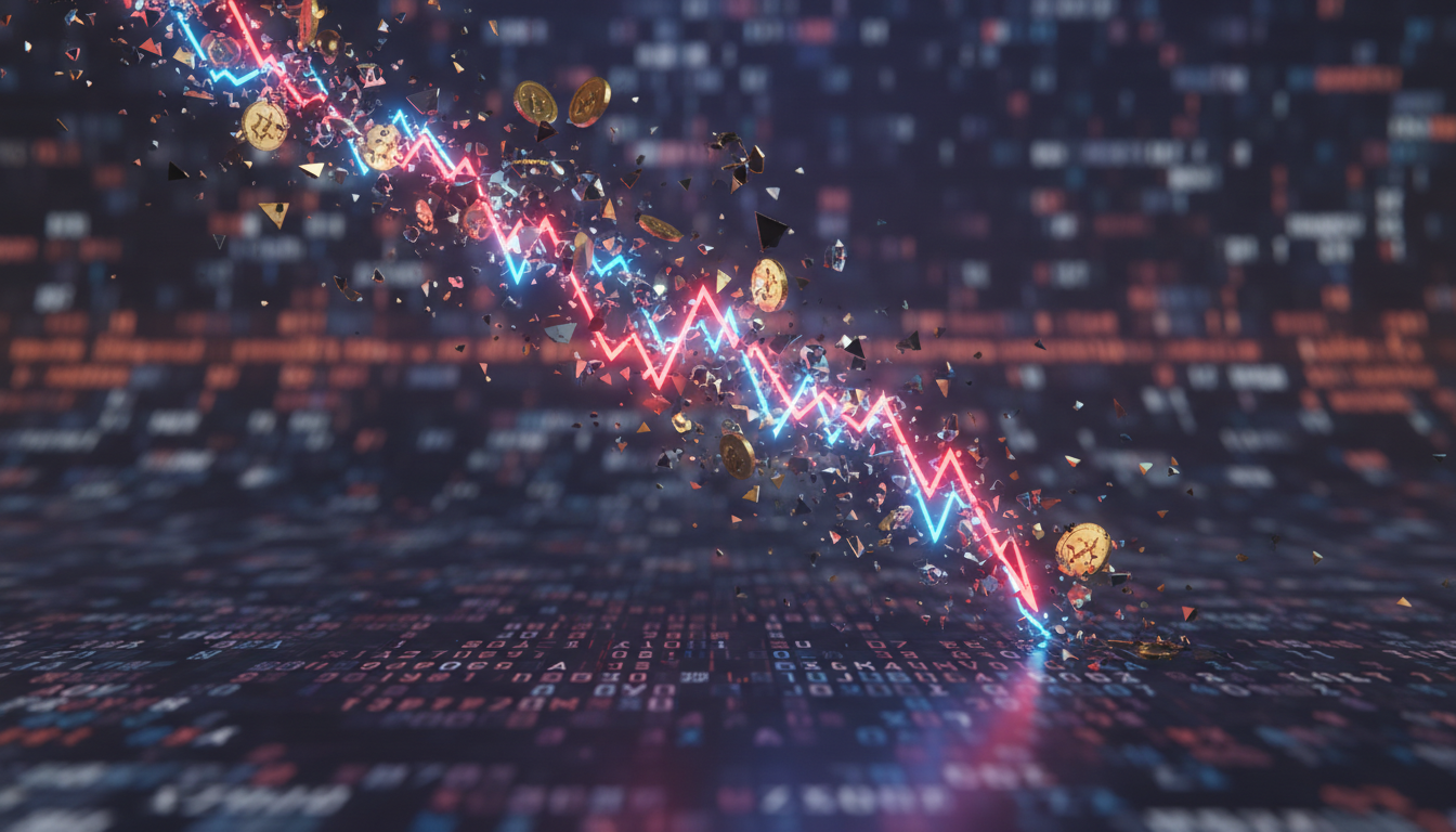 ภาพกราฟราคาโทเค็น WLFI ดิ่งลง แสดงถึงความไม่มั่นคงทางการเงินใน World Liberty Financial และความกังวลต่อเหตุการณ์ 'LUNA 2.0'