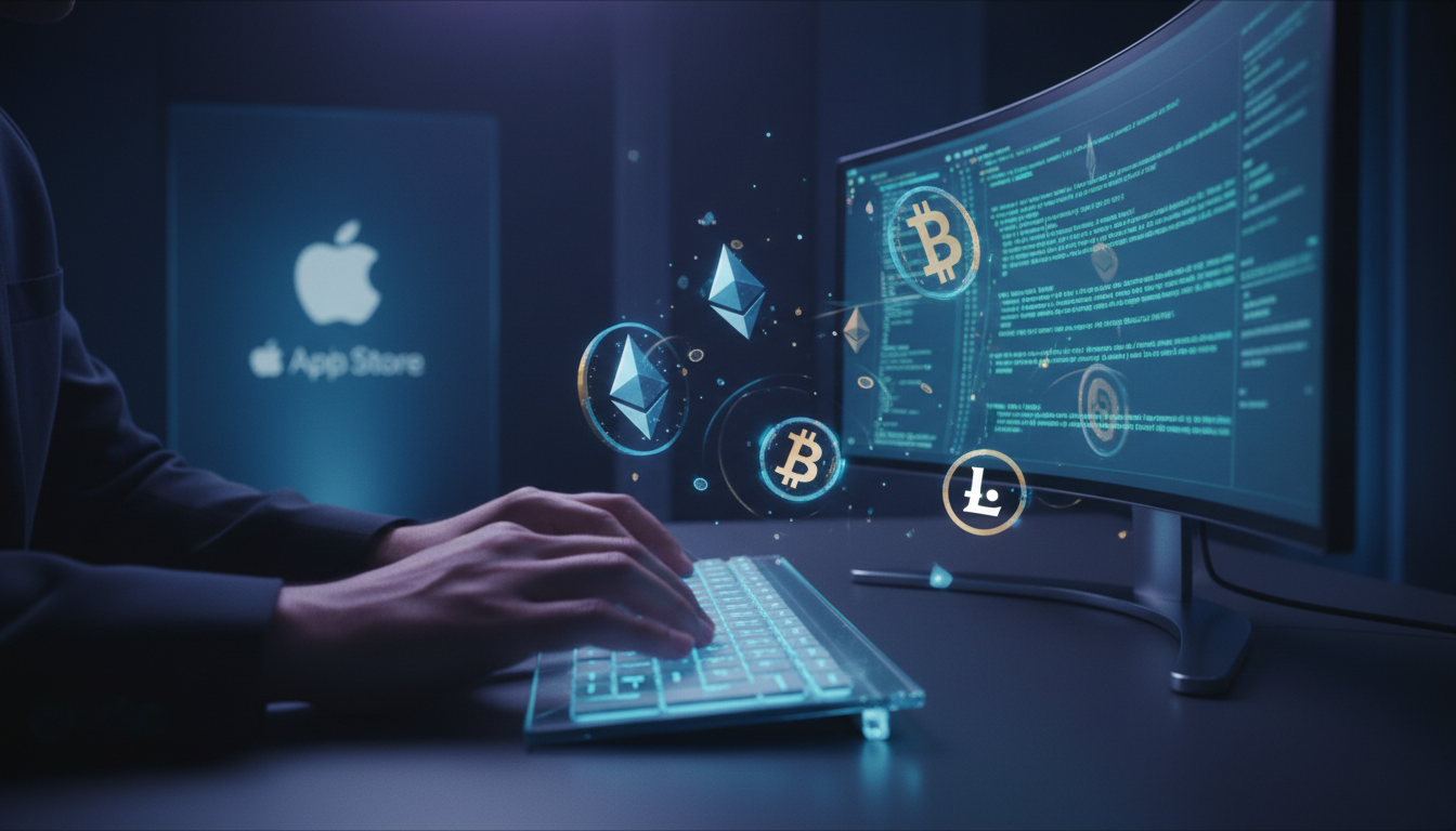 ภาพประกอบเหตุการณ์ Apple ถอดแอป Ledger ปลอม ออกจาก App Store ที่ขโมยเงินคริปโต แสดงถึงความเสี่ยงของการหลอกลวงคริปโต