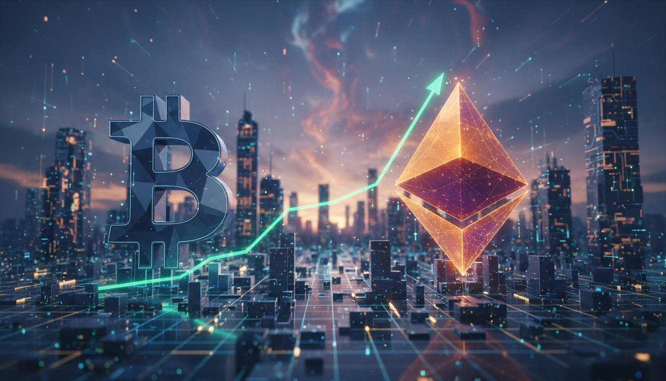 ภาพกราฟแสดงอัตราส่วน ETH/BTC ที่พุ่งสูงขึ้น บ่งบอกถึง Ether ที่มีประสิทธิภาพเหนือกว่า Bitcoin ในตลาดคริปโต