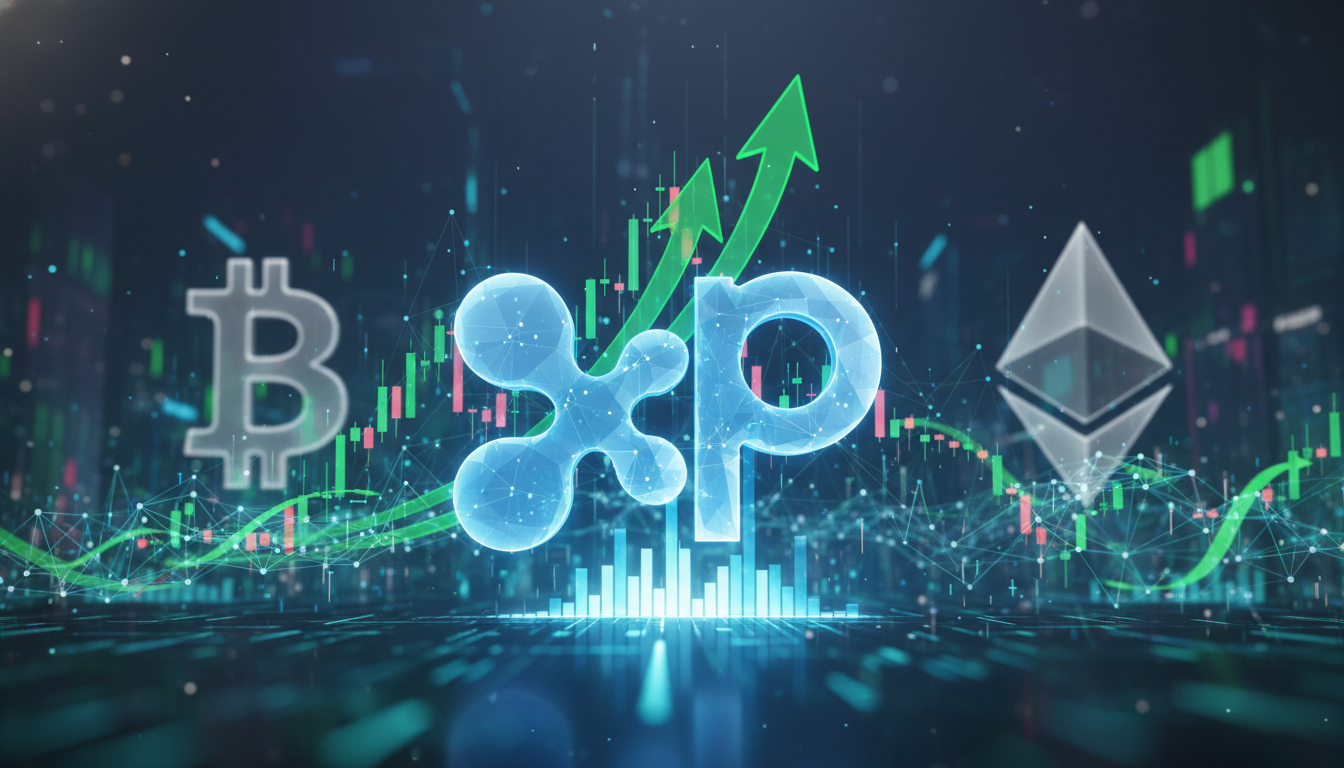 XRP ราคาพุ่งนำตลาดคริปโต พร้อมกราฟแสดงปริมาณซื้อขายที่เบาบาง