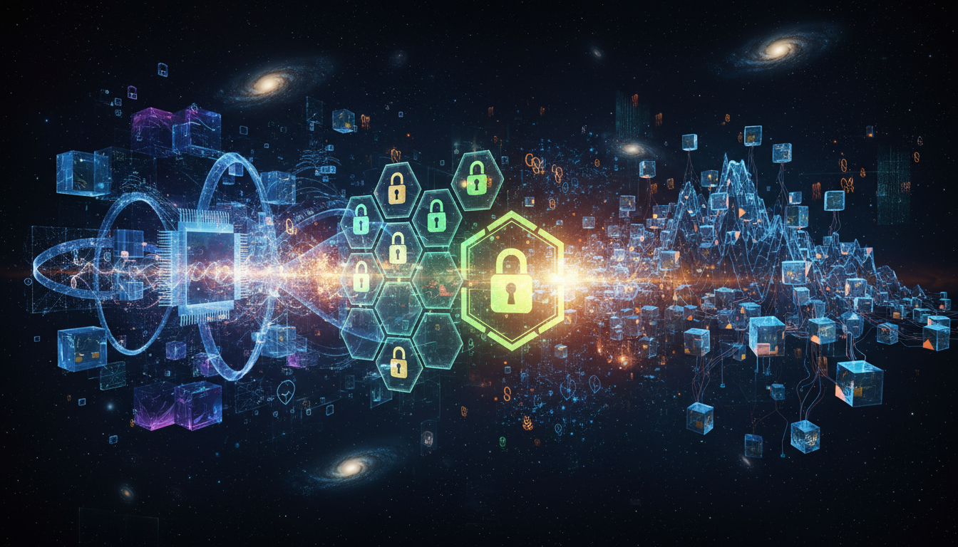 ภาพแนวคิดความปลอดภัยบล็อกเชนจาก ภัยคุกคามควอนตัม