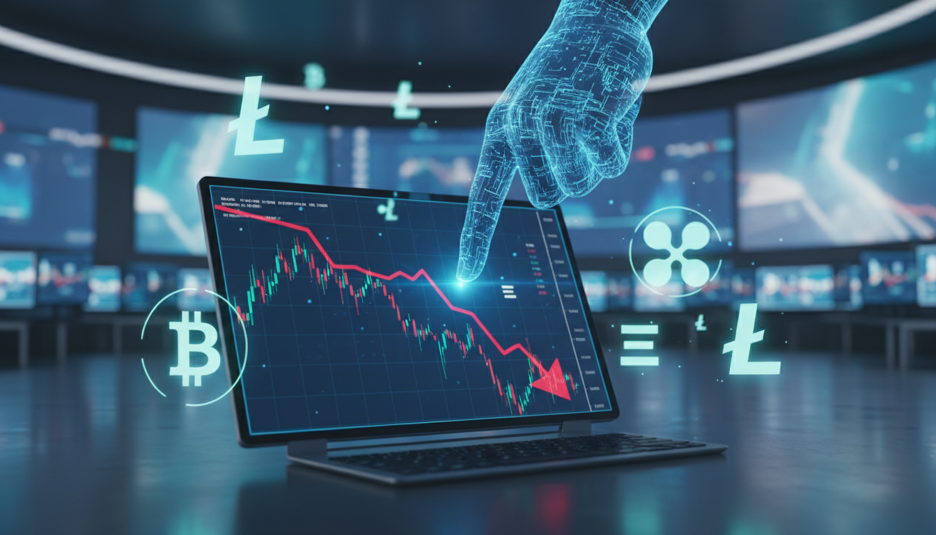 กราฟราคา Bitcoin ร่วงลงอย่างรุนแรง พร้อมดัชนี Coinbase Premium ที่ติดลบ แสดงถึงความอ่อนแอของตลาด