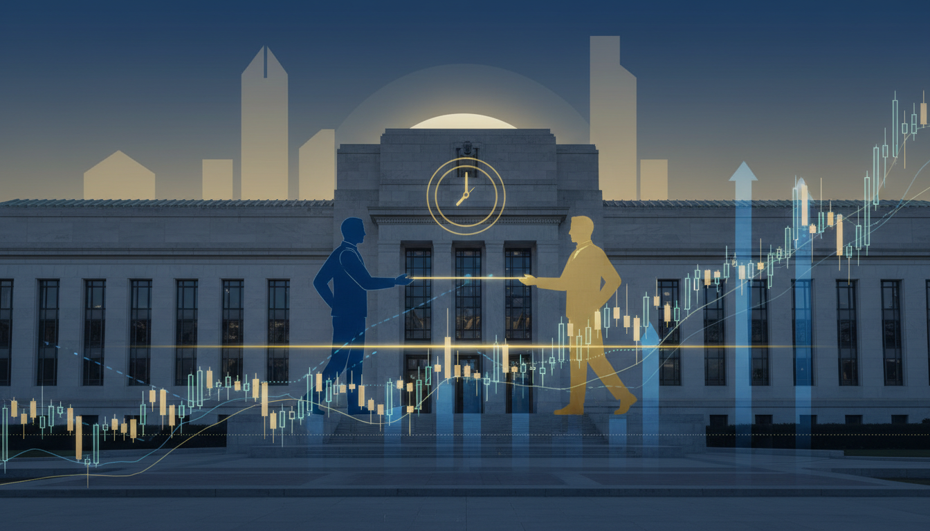 ภาพอาคารธนาคารกลางสหรัฐฯ สื่อถึงการคงดอกเบี้ยของเฟดและการเปลี่ยนผ่านผู้นำจาก เจอโรม พาวเวลล์ สู่ เควิน วอร์ช