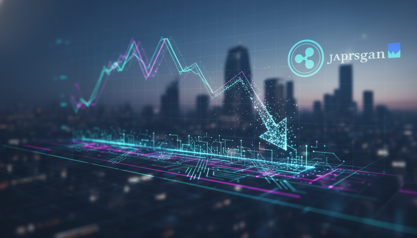 กราฟราคา XRP แสดงแนวโน้มขาลงท่ามกลางการทำงานร่วมกันระหว่าง Ripple และ JPMorgan