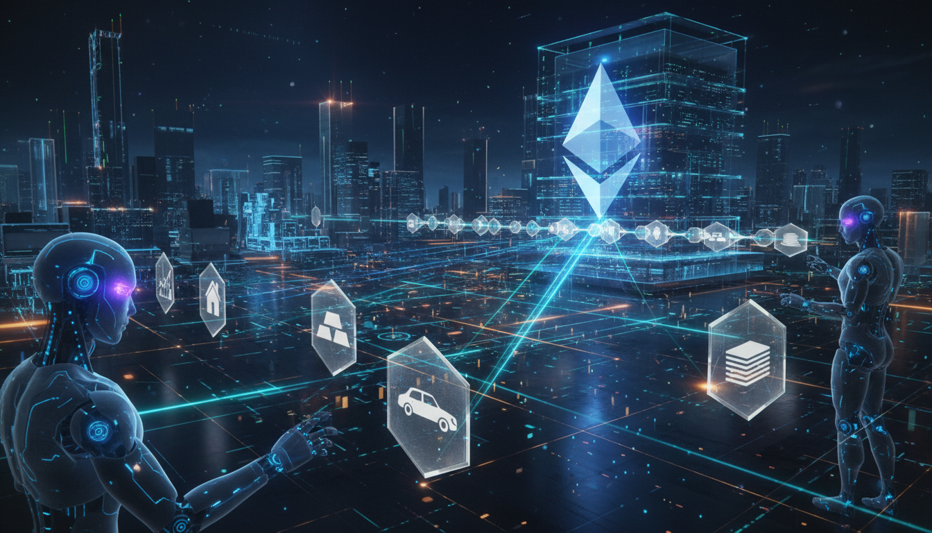 ภาพรวมของ Ethereum, AI Agents และเทคโนโลยี Tokenization ที่เชื่อมโยงกัน แสดงถึงอนาคตของสินทรัพย์ดิจิทัล